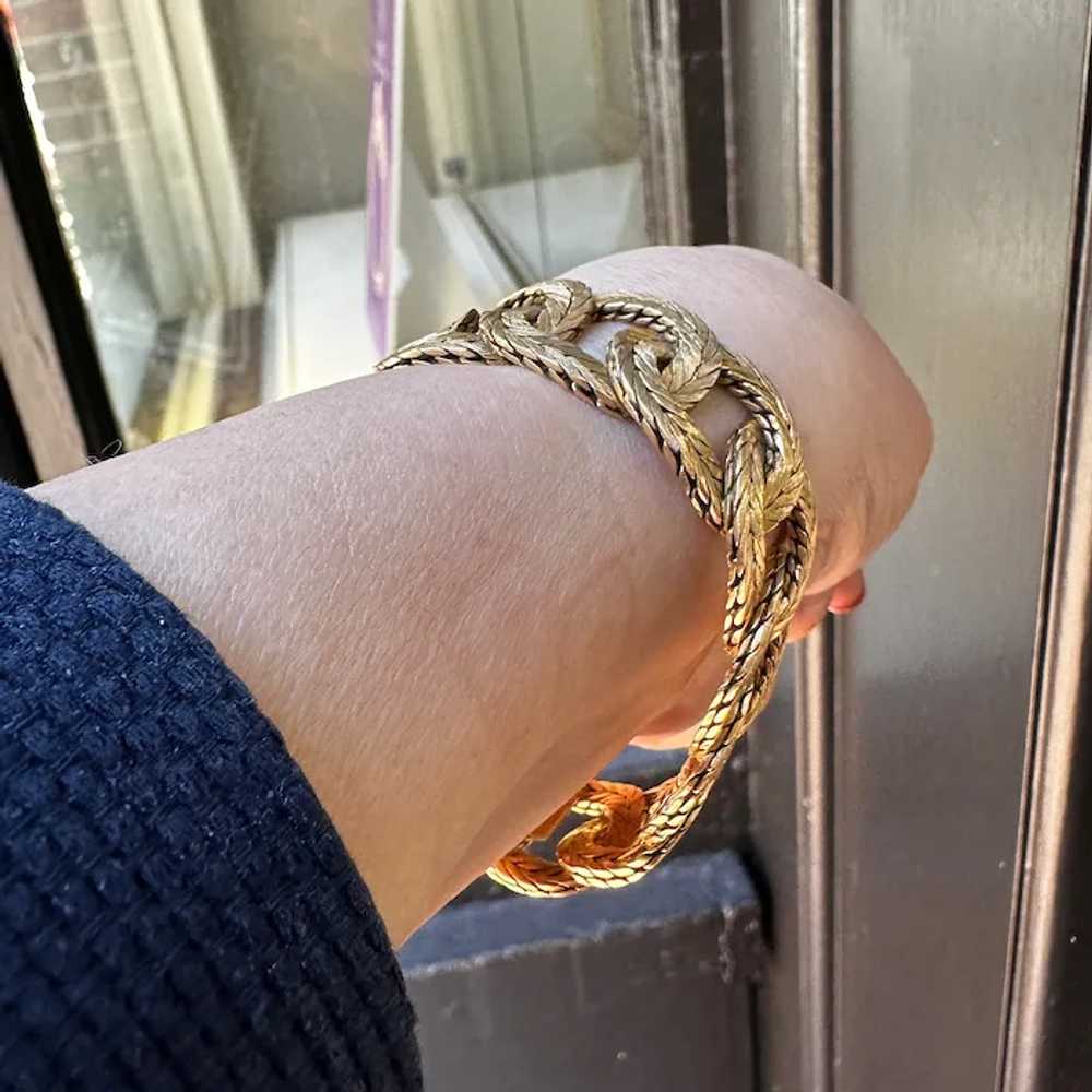 18k Yellow Gold Mesh Bracelet - image 4