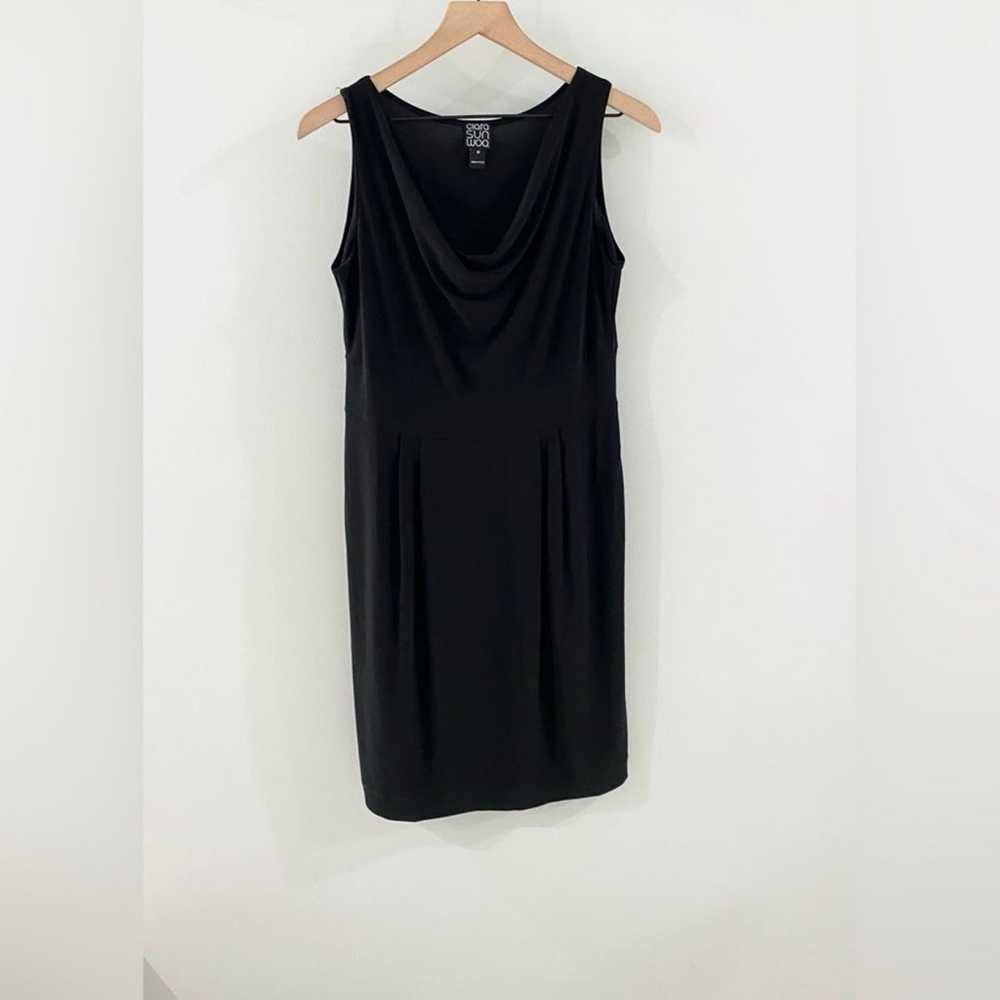 Clara SunWoo Drape Neck Sheath Dress Black Size M… - image 1