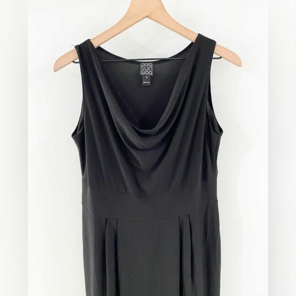 Clara SunWoo Drape Neck Sheath Dress Black Size M… - image 2