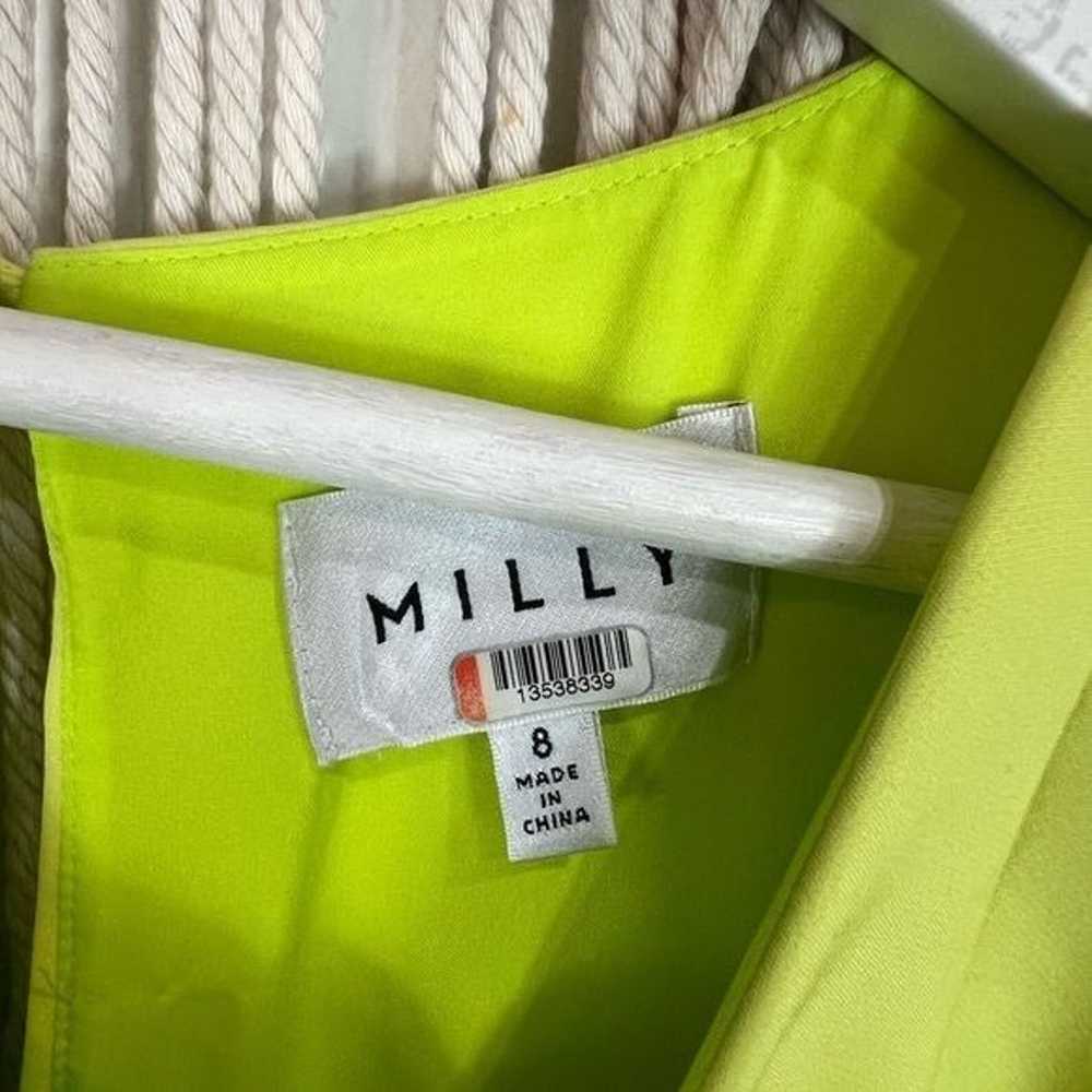 Womens Milly Midi Dress Fluorescent Yellow Size 8… - image 3