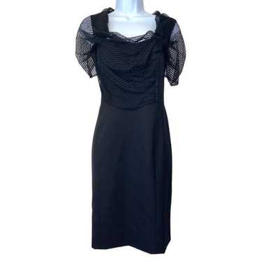 PORTS 1961 Black Cocktail Evening Dress Lace Fron… - image 1