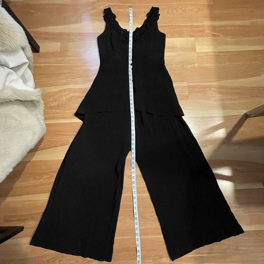 Vintage Scott McClintock draped black beaded lace… - image 10