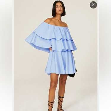 RTR TOME CollectiveTiered Ruffle Dress Blue/White 