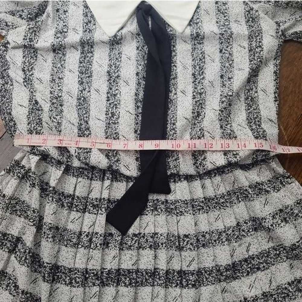Vintage 70s 80s Black Abstract Sailor Collar Dress - image 10