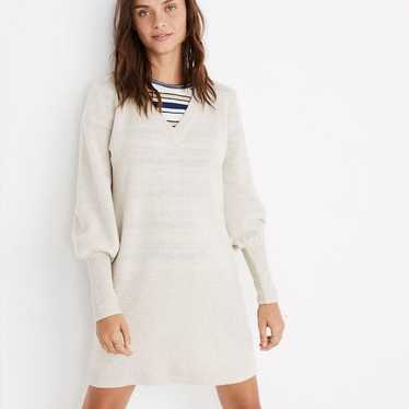 Madewell Bubble-Sleeve Merino Wool Sweater-Dress