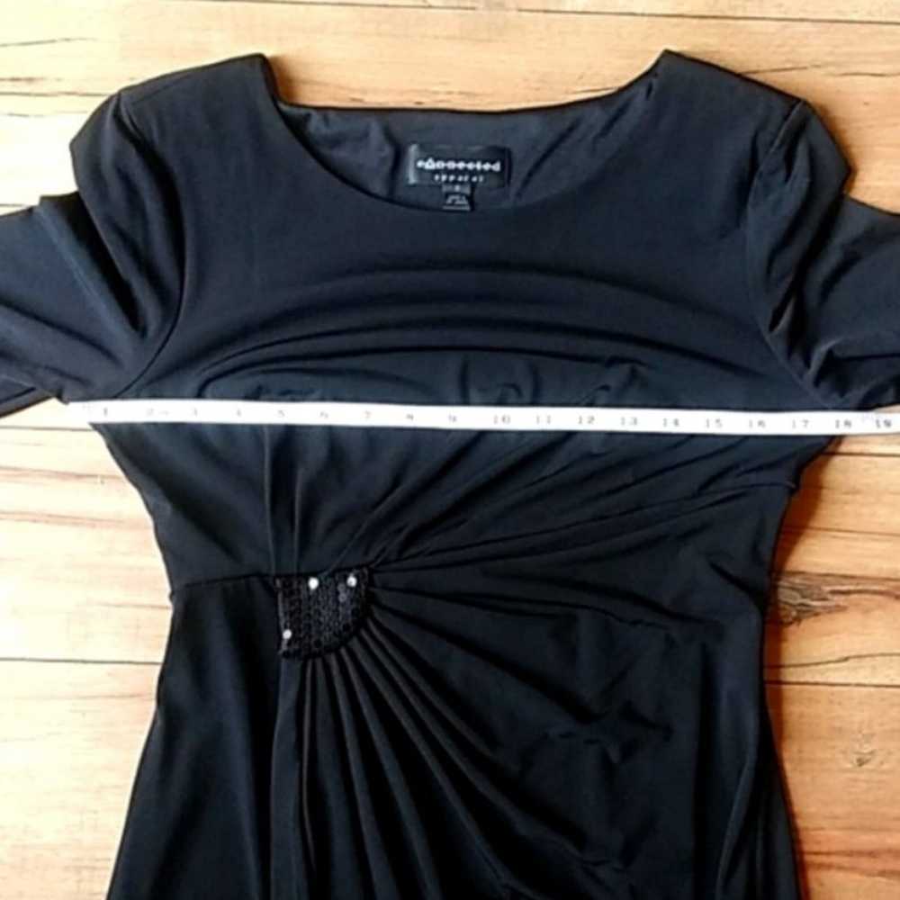 Black Embellished Faux Wrap Cocktail Dress. Size 8 - image 9