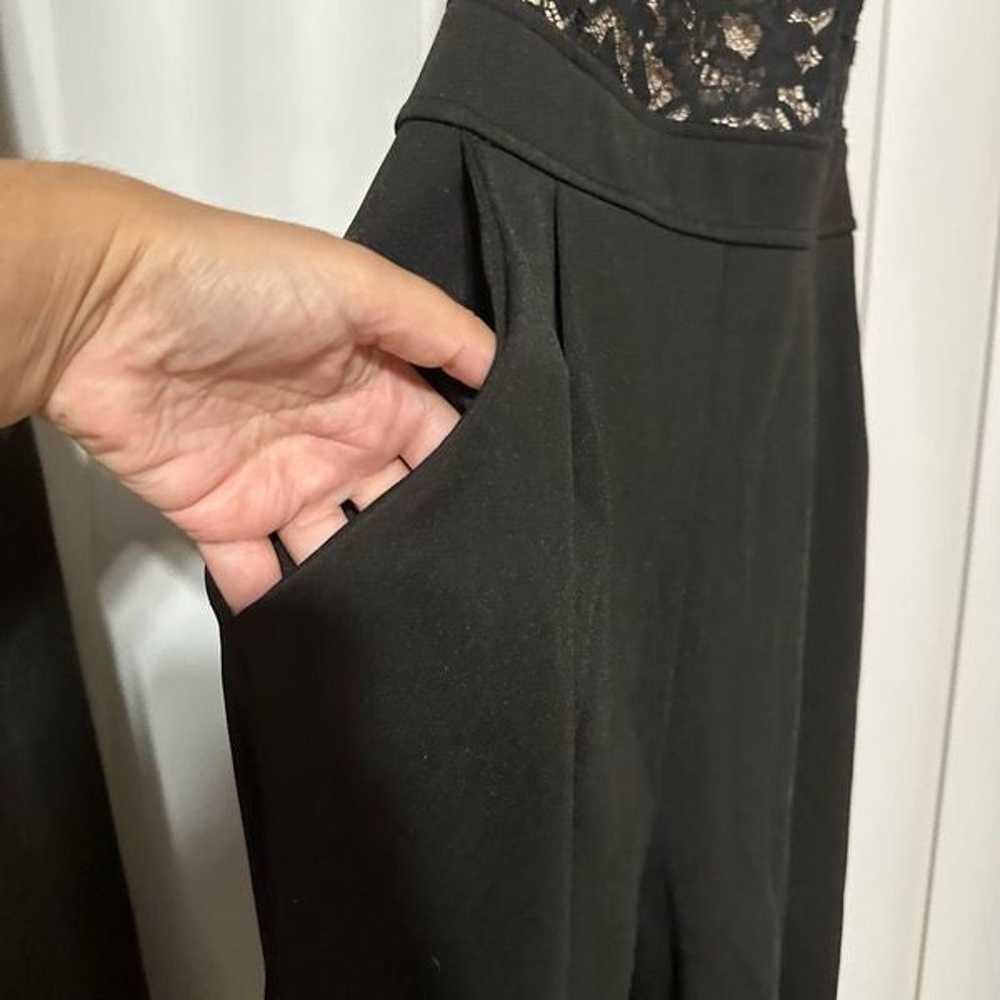 Black formal Backless jumpsuit, floral lace top, … - image 7