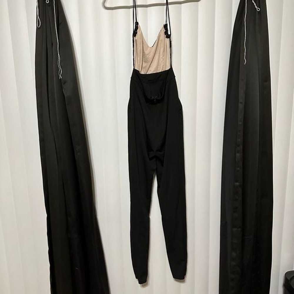 Black formal Backless jumpsuit, floral lace top, … - image 8
