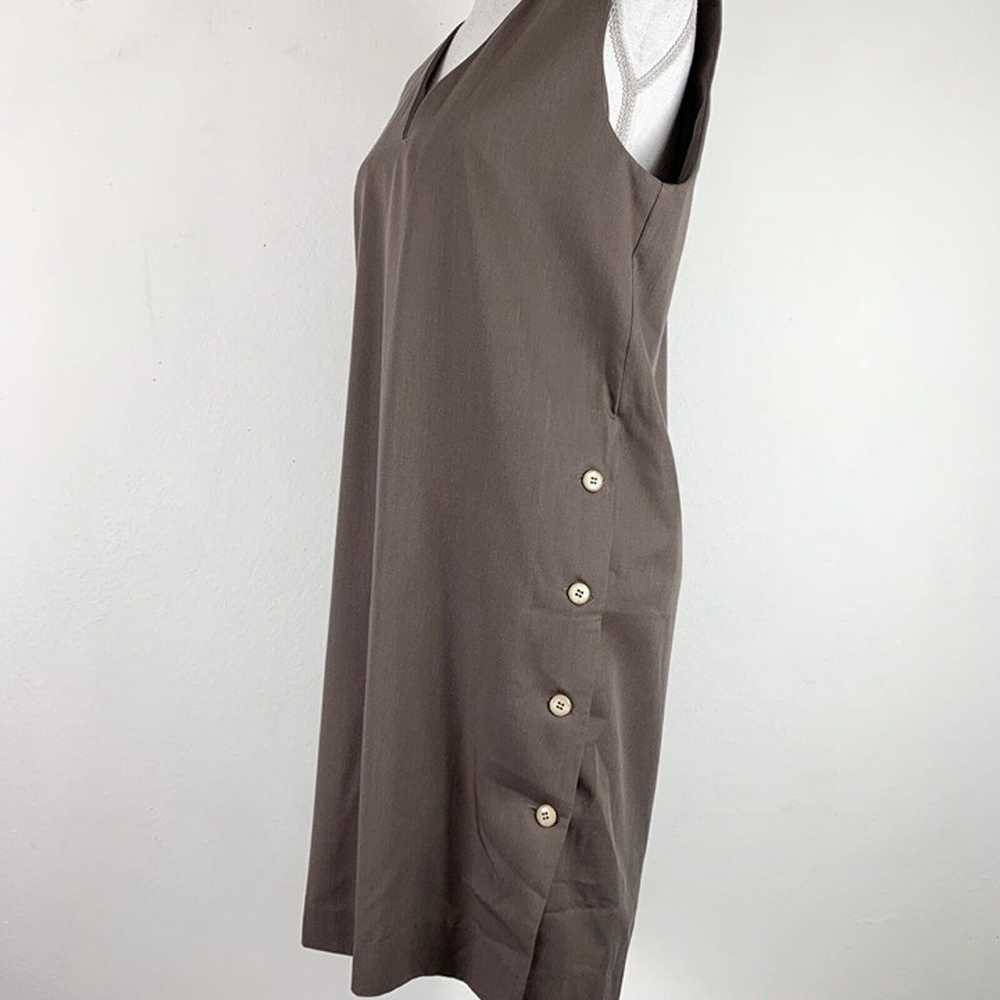 Vintage Dress Handmade Button Side V Neck Knee Le… - image 3