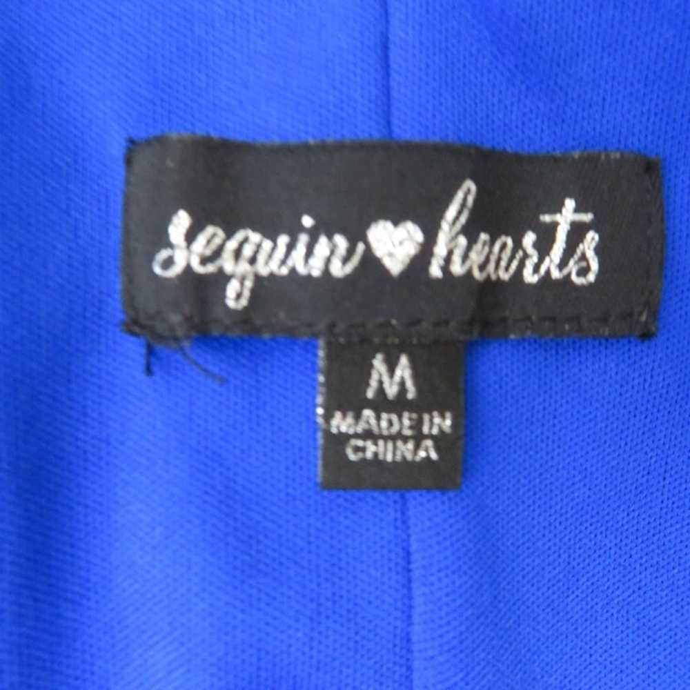 Sequin Hearts Mini Sleeveless Party Dress M Royal… - image 8