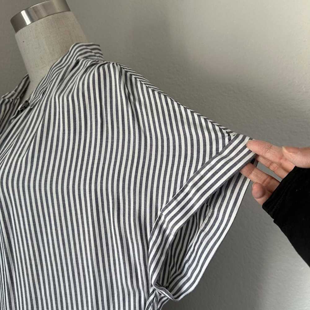 Madewell Central Shirtdress Striped White Grey Sz… - image 6