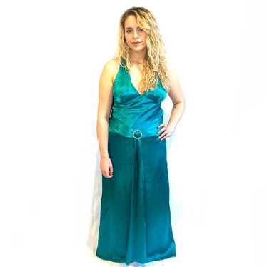 Dave & John Emerald Green Sash Prom Dres - image 1