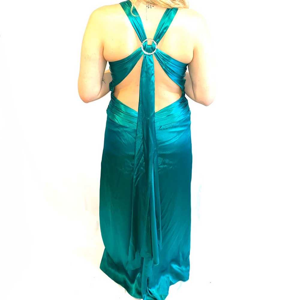 Dave & John Emerald Green Sash Prom Dres - image 4