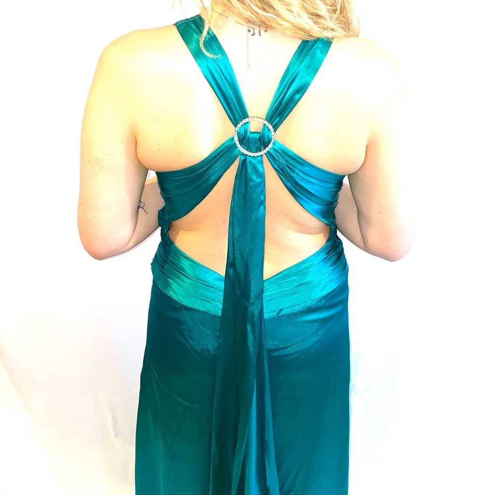 Dave & John Emerald Green Sash Prom Dres - image 5