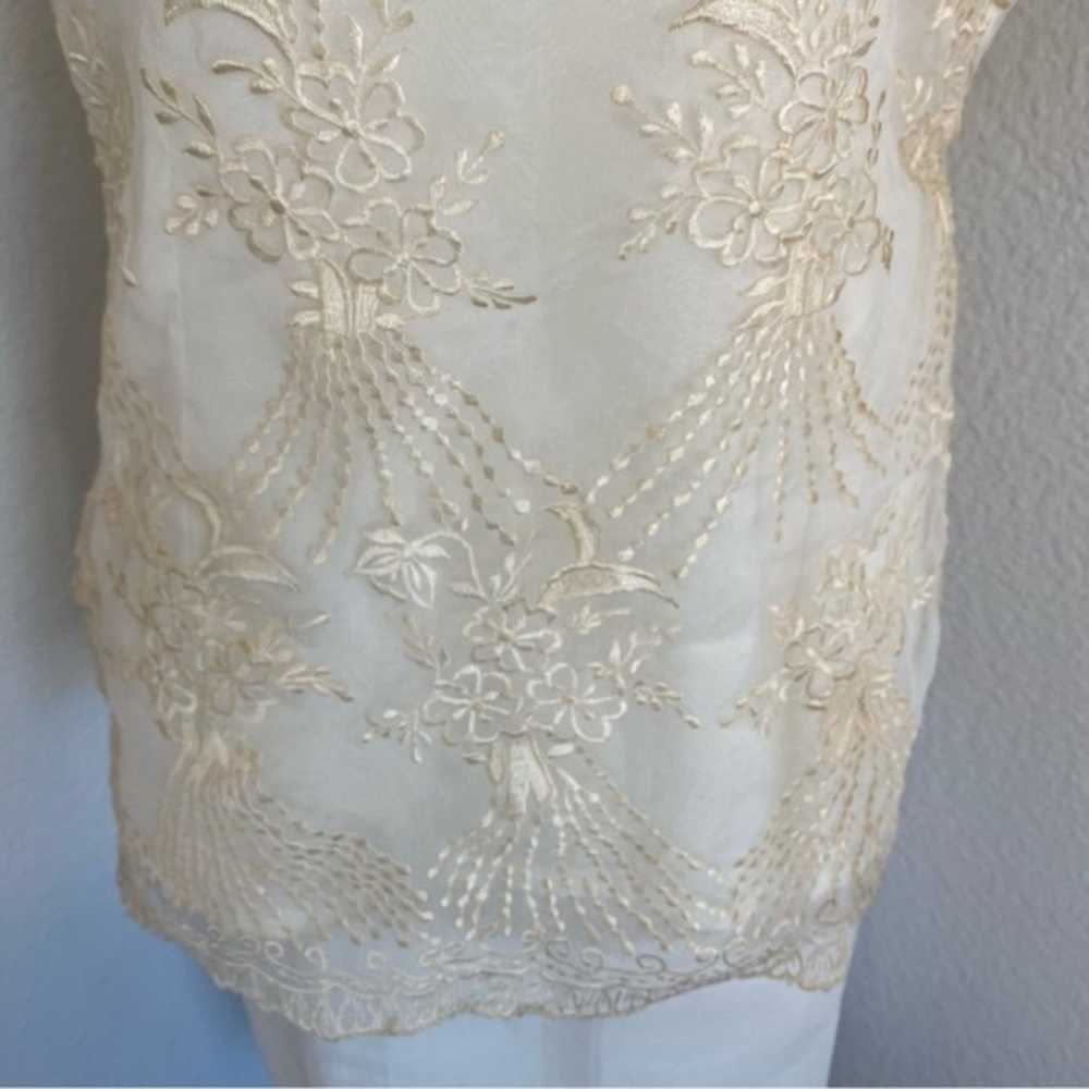 Formal Bridal 2 Piece Ivory Embroidered Sheer Vin… - image 4