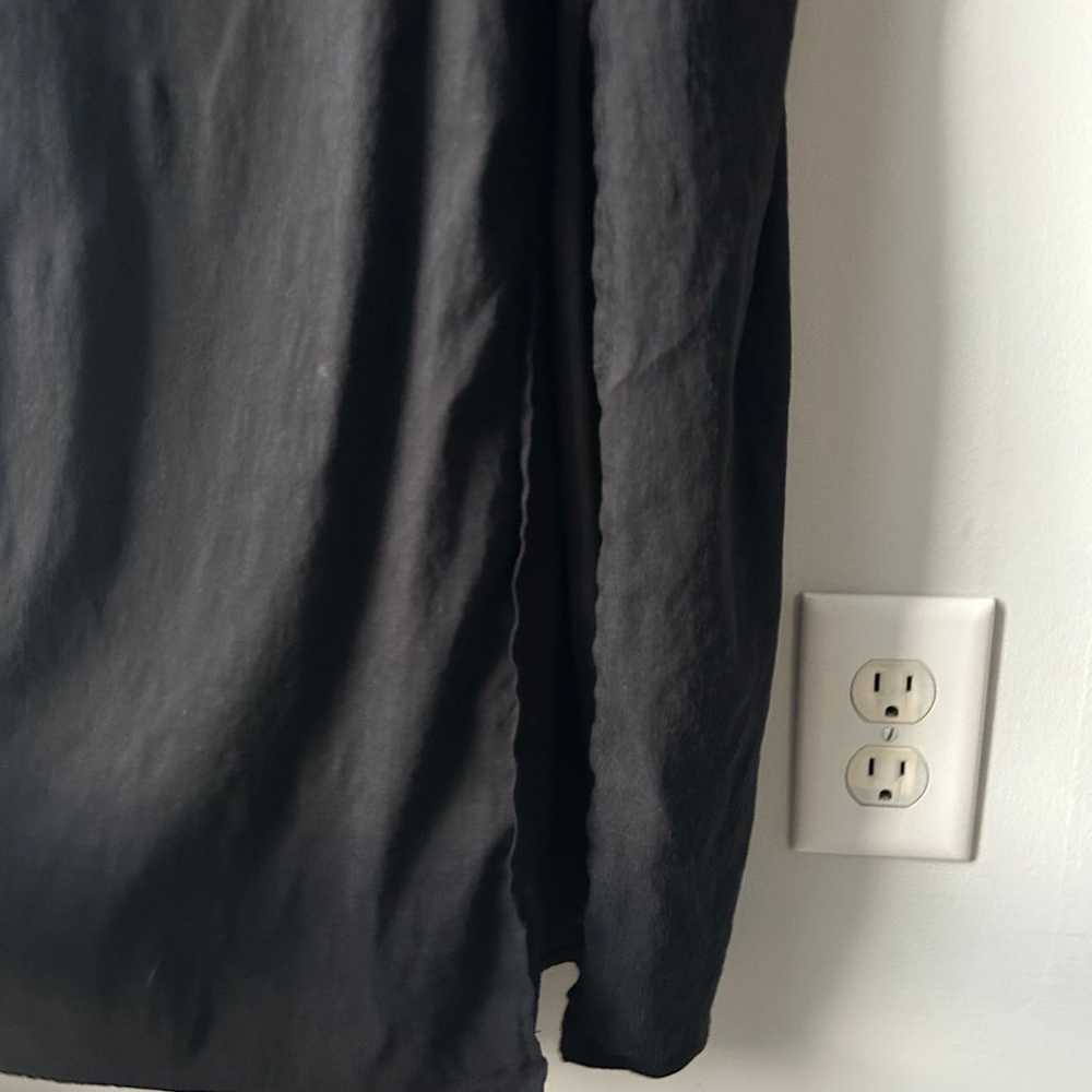 Zara Cut-Out Linen Blend Black Midi Dress Sz L - image 7