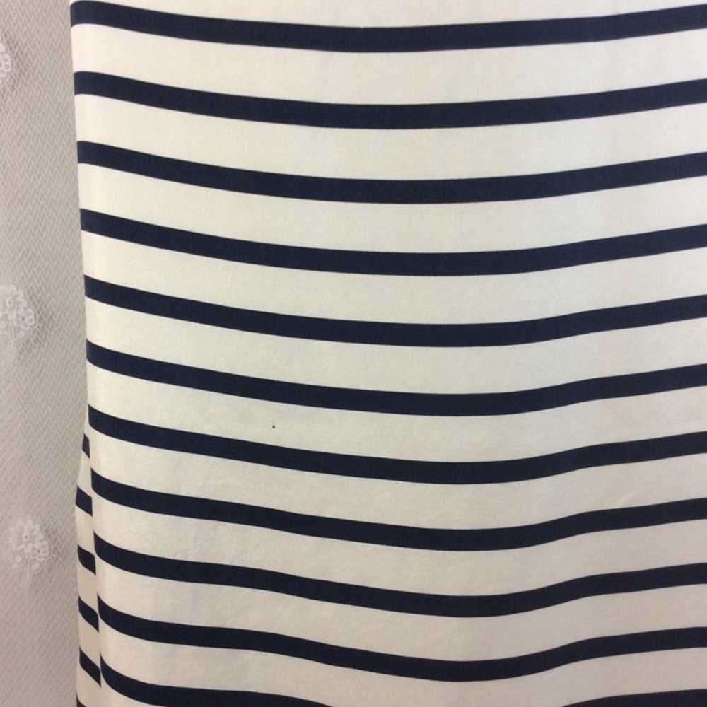 Zara Ivory Navy Stripe Silk Sheath Dress - image 10