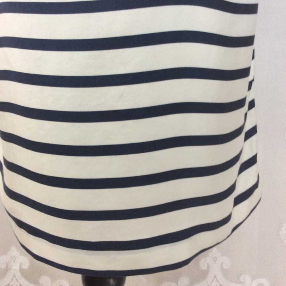 Zara Ivory Navy Stripe Silk Sheath Dress - image 3