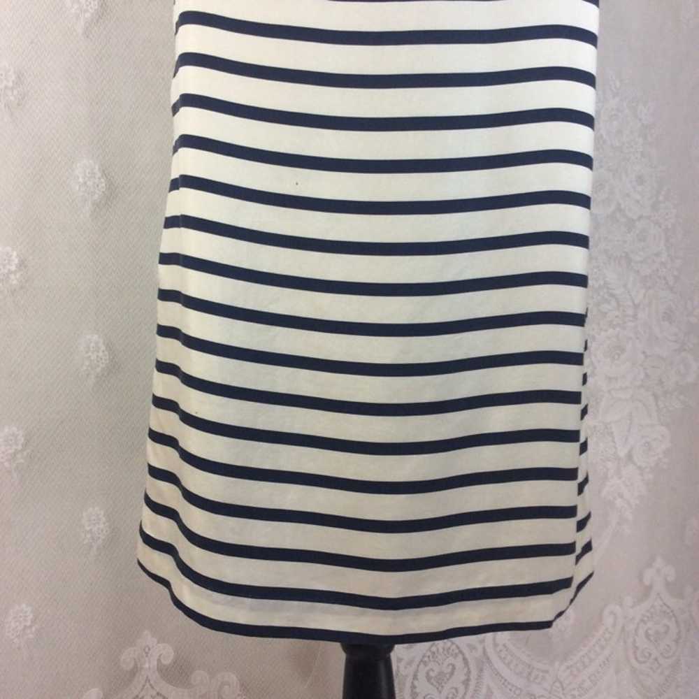 Zara Ivory Navy Stripe Silk Sheath Dress - image 8