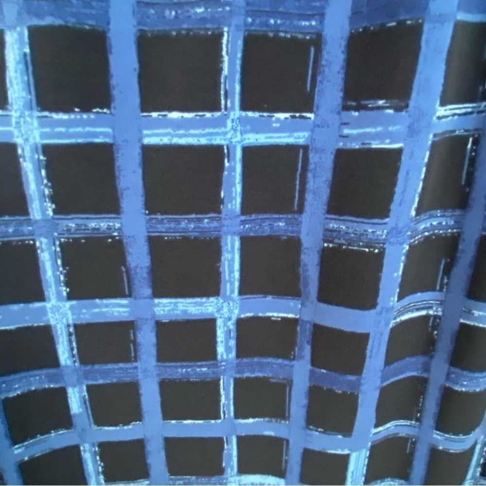 Michael Kors Size L Navy Blue Windowpane Plaid Si… - image 10