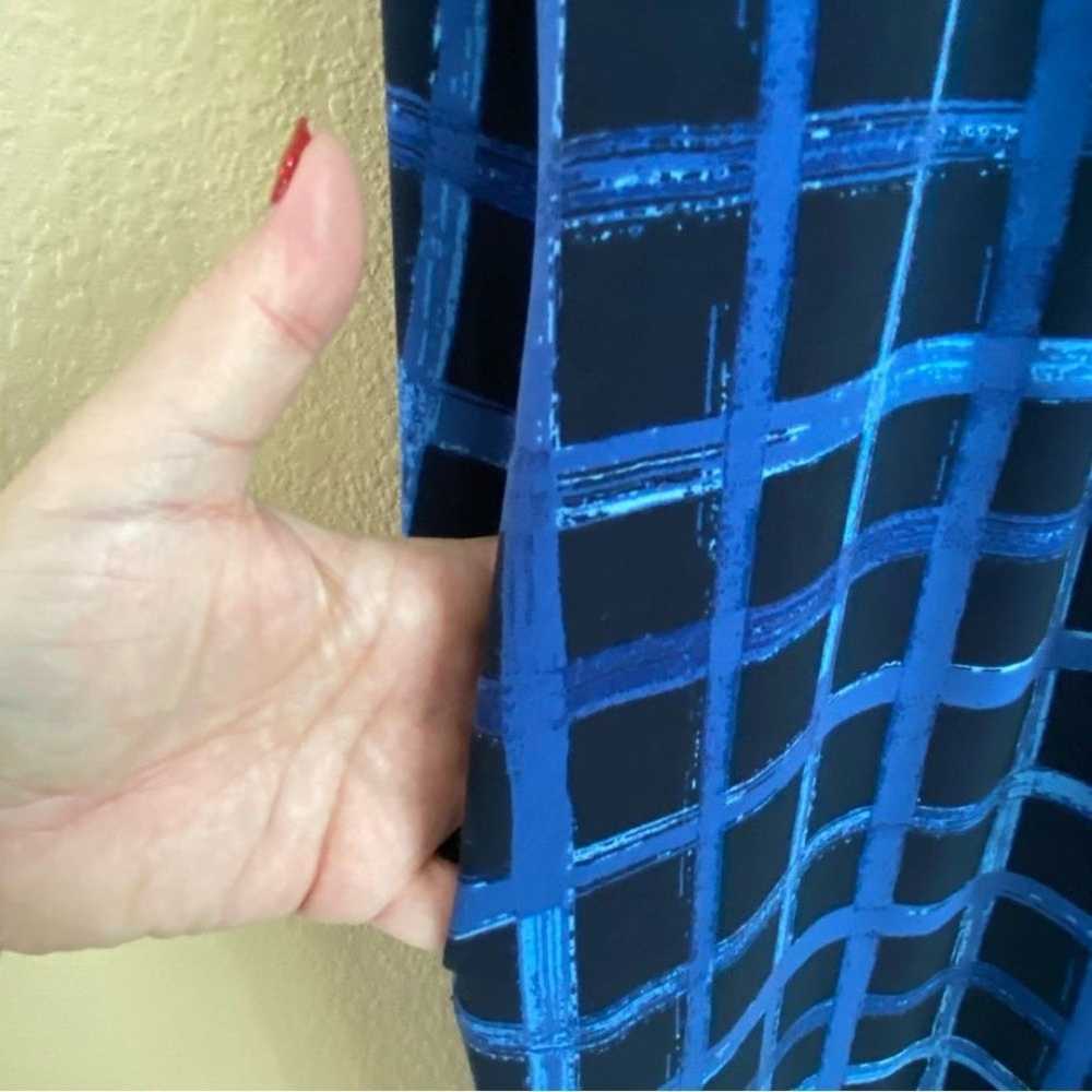 Michael Kors Size L Navy Blue Windowpane Plaid Si… - image 9