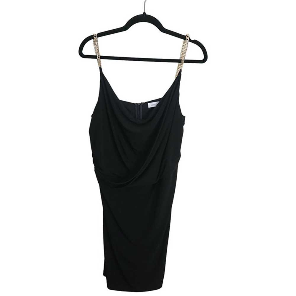 Calvin Klein Black Draped Front Thick Gold Chain … - image 3