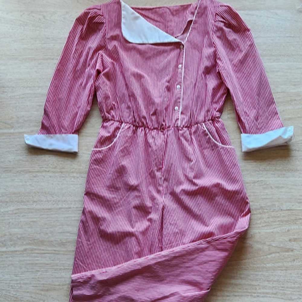 Vintage Betsy's Things Pinstripe Jumpsuit Long Sl… - image 2