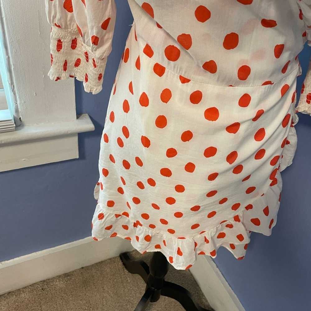 Rixo X Target orange polka dot wrap dress large - image 4