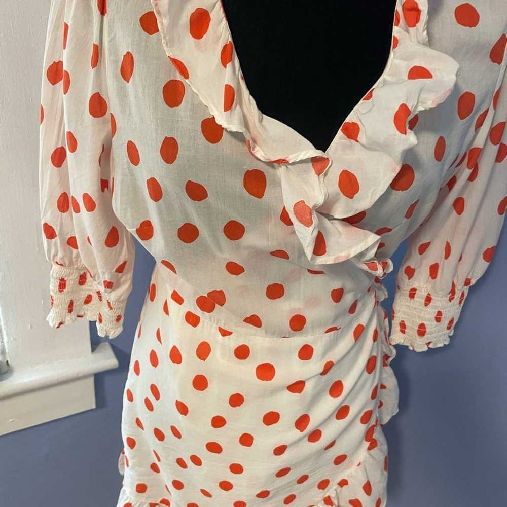 Rixo X Target orange polka dot wrap dress large - image 5
