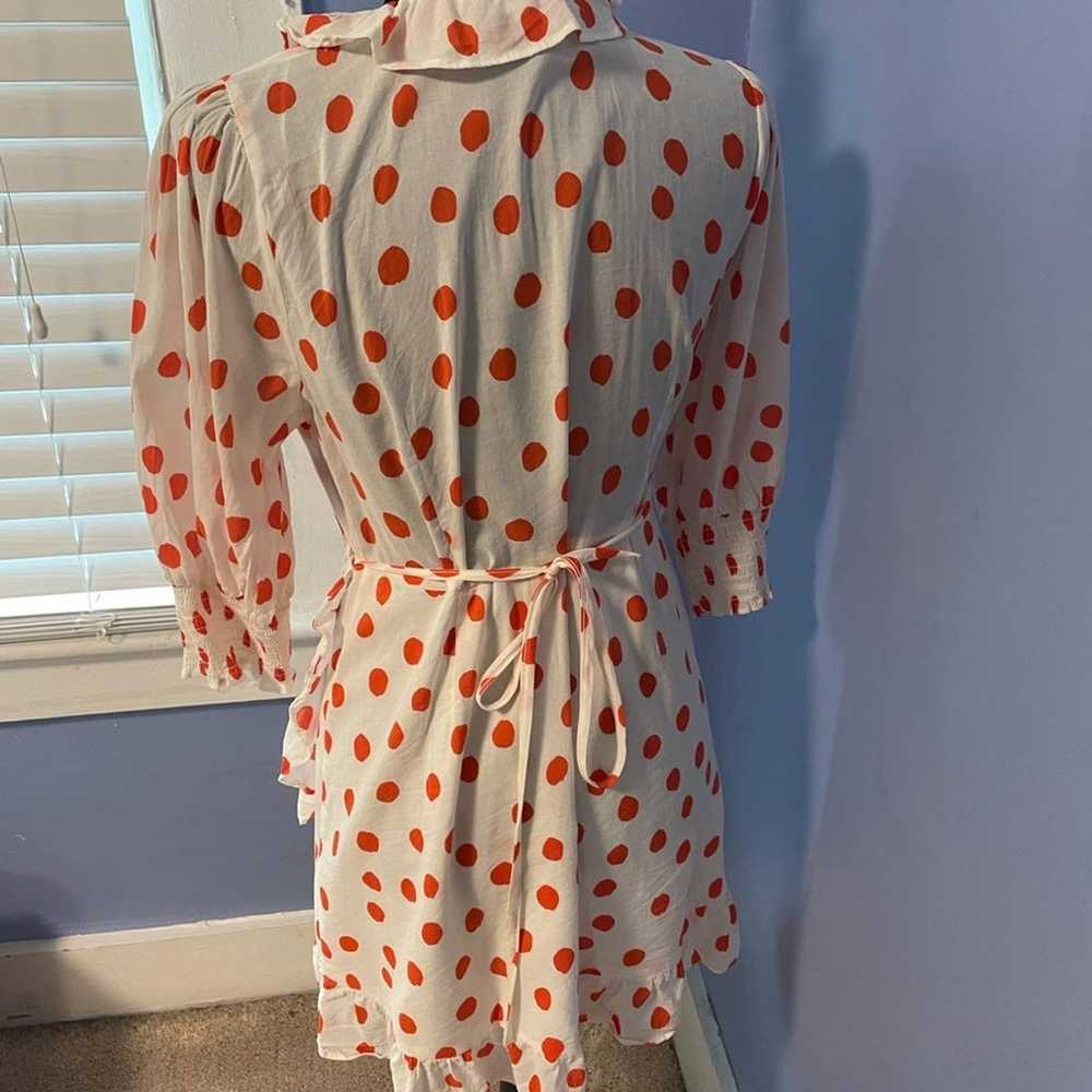 Rixo X Target orange polka dot wrap dress large - image 6