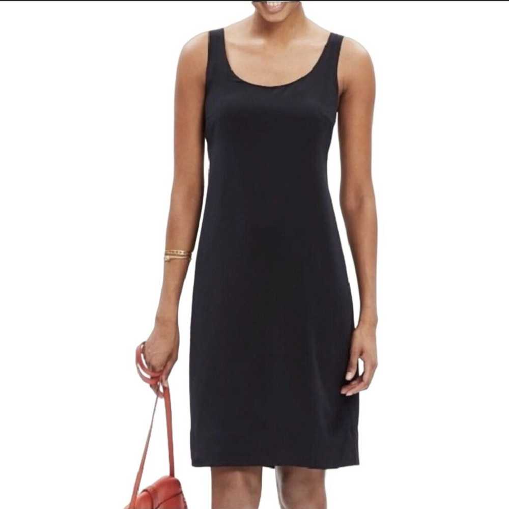 Madewell Lookout Black Silk Dress Size L - image 1