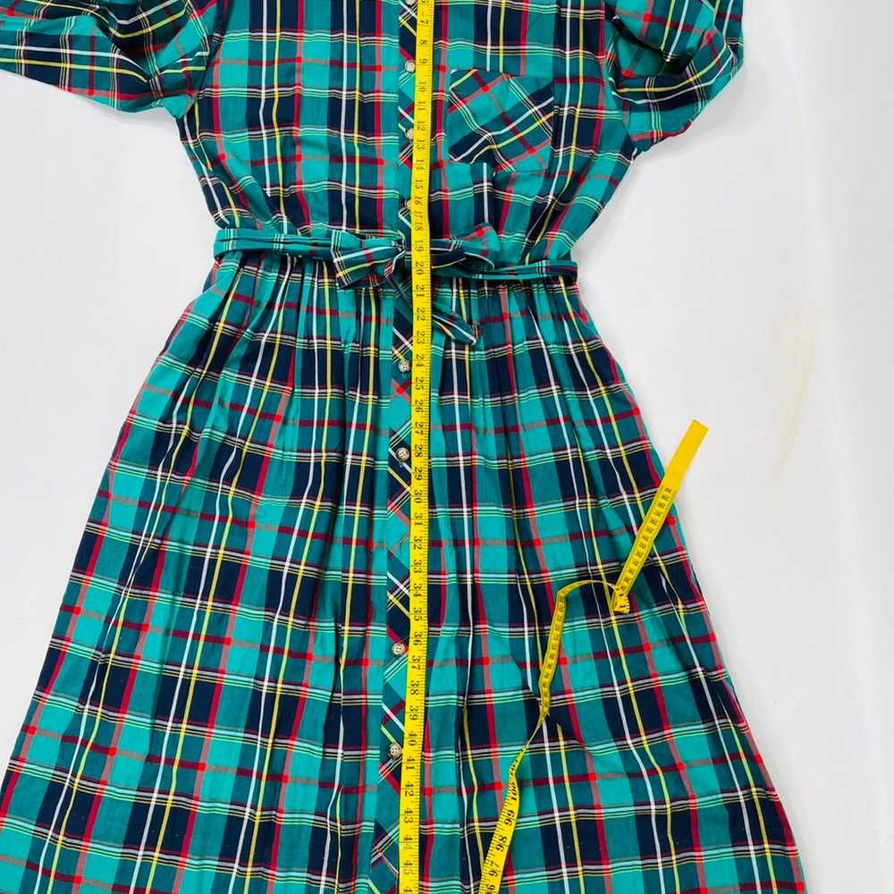 90s Tartan Plaid Button Front Dress - image 5
