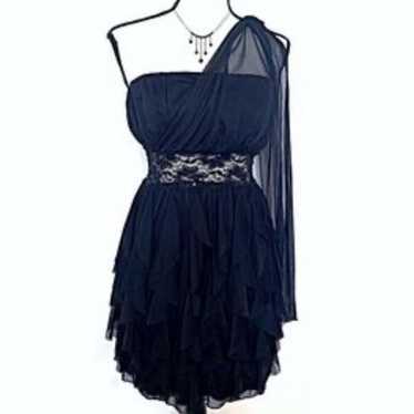 Roberta Black Grecian One Shoulder Dress