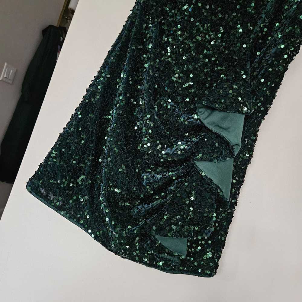 Lulu's Dark Green Endless Luxe Sequin Velvet One-… - image 6