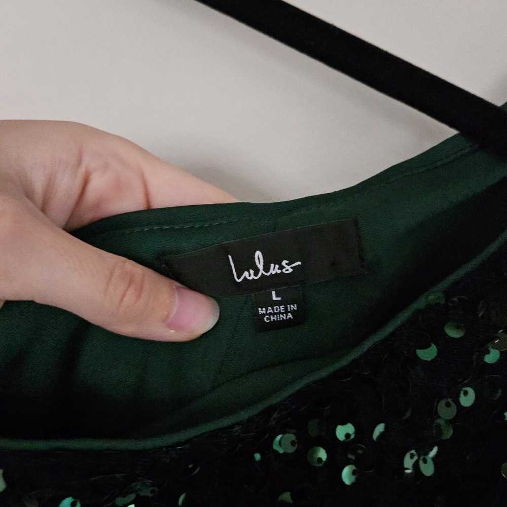Lulu's Dark Green Endless Luxe Sequin Velvet One-… - image 7