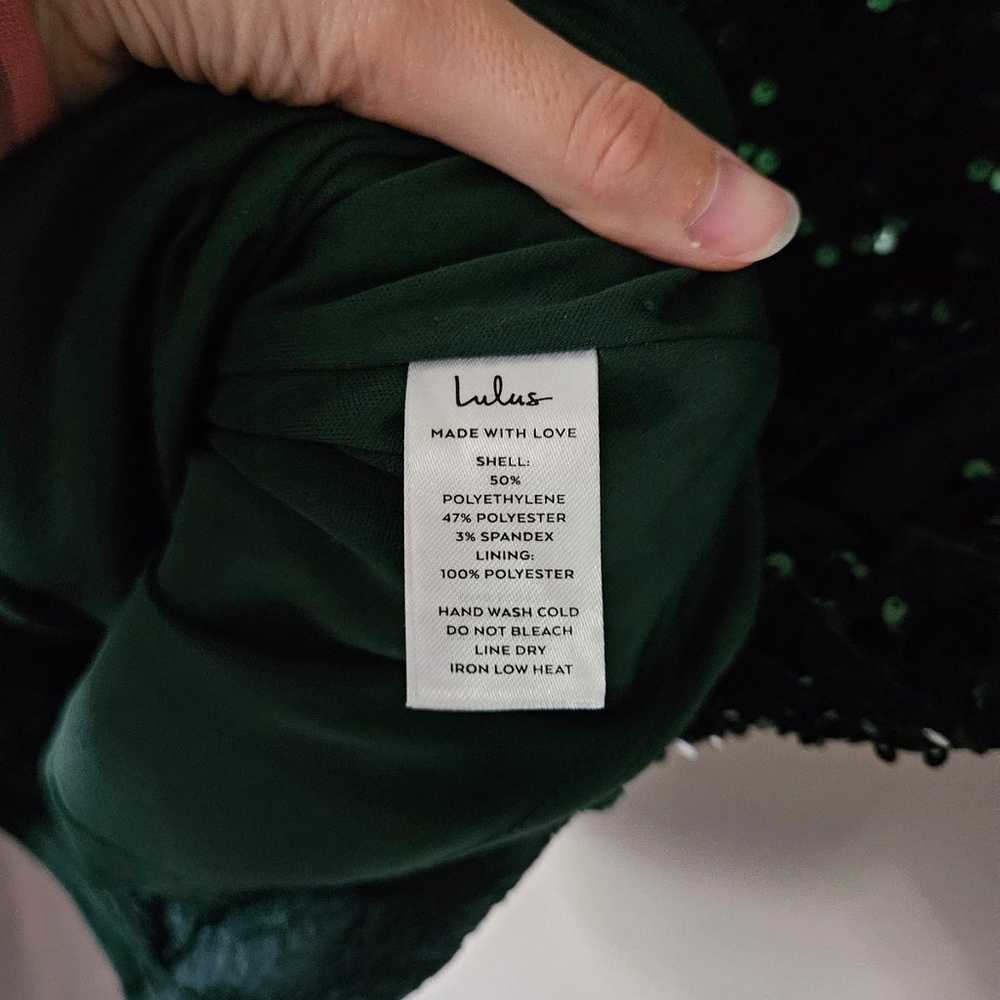 Lulu's Dark Green Endless Luxe Sequin Velvet One-… - image 8