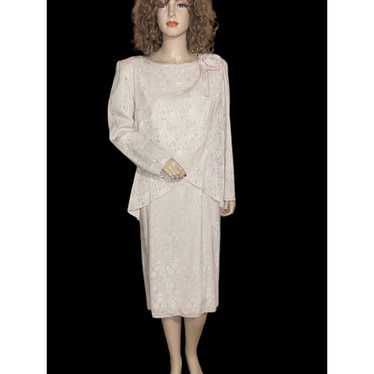 Vintage Ivory Damask Dress Jill Robbins Paolo  60… - image 1