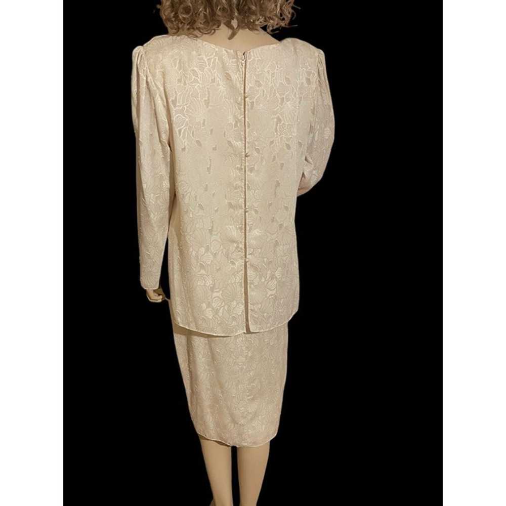 Vintage Ivory Damask Dress Jill Robbins Paolo  60… - image 2