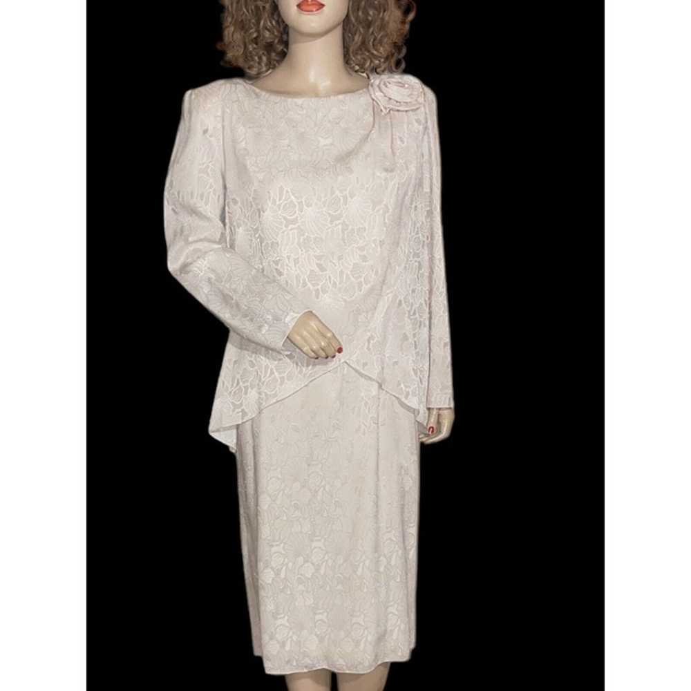 Vintage Ivory Damask Dress Jill Robbins Paolo  60… - image 3