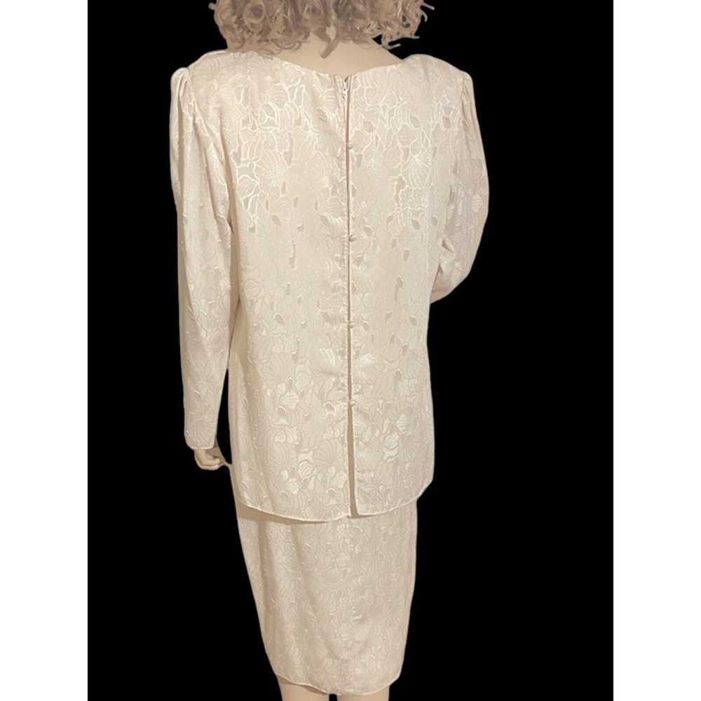 Vintage Ivory Damask Dress Jill Robbins Paolo  60… - image 4