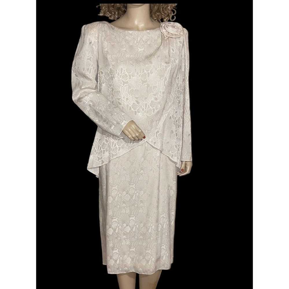 Vintage Ivory Damask Dress Jill Robbins Paolo  60… - image 6