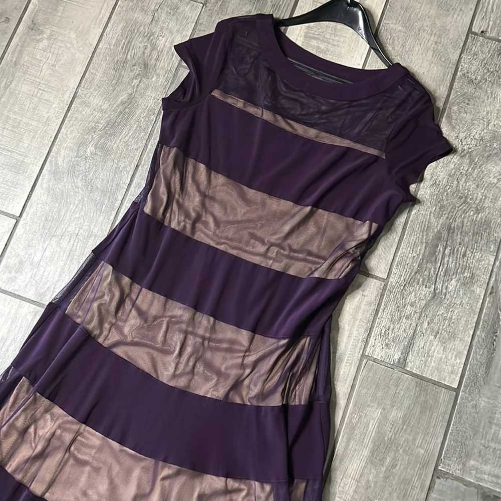 R & M Richards Plum Purple Taupe Mesh Layer Panel… - image 3