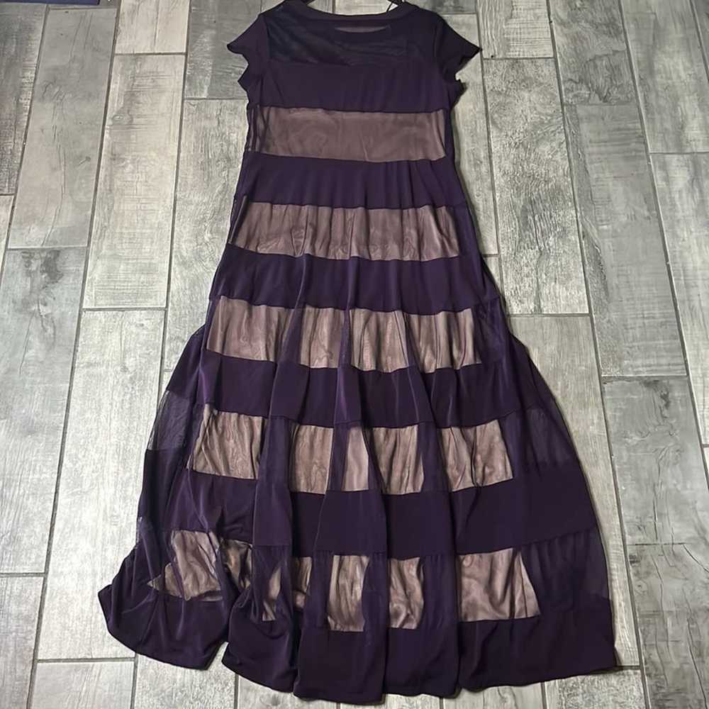 R & M Richards Plum Purple Taupe Mesh Layer Panel… - image 6