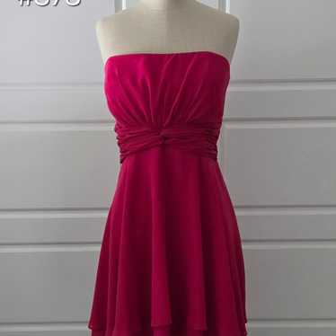 Strapless Pink Chiffon High-low Prom/Homecoming D… - image 1