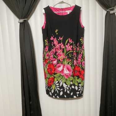 Dress barn pink floral sleeveless dress