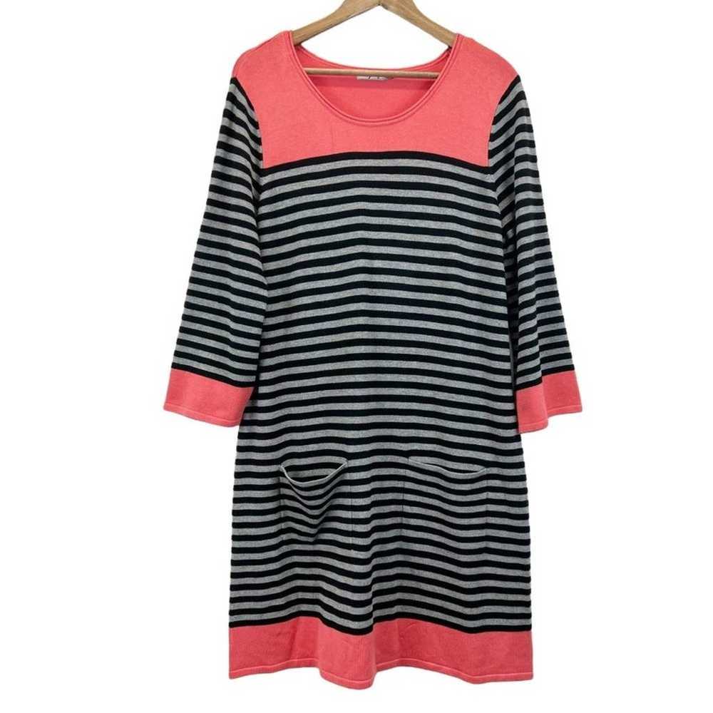 Eliza J Womens XL Sweater Dress Shift Colorblock … - image 1