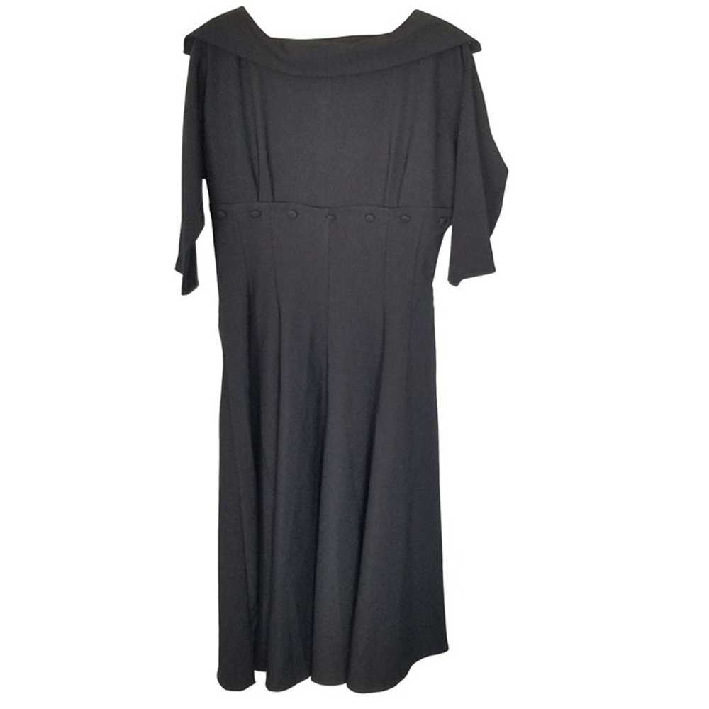 Lindy Bop Womens XL Black 3/4 Sleeves Collared Pl… - image 1