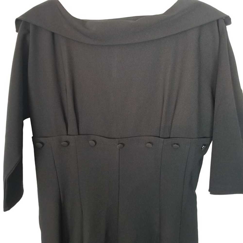 Lindy Bop Womens XL Black 3/4 Sleeves Collared Pl… - image 2