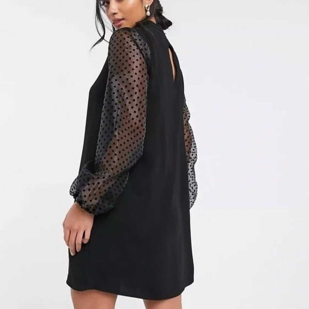 River Island Petite Velvet Mini Dress with Organz… - image 2