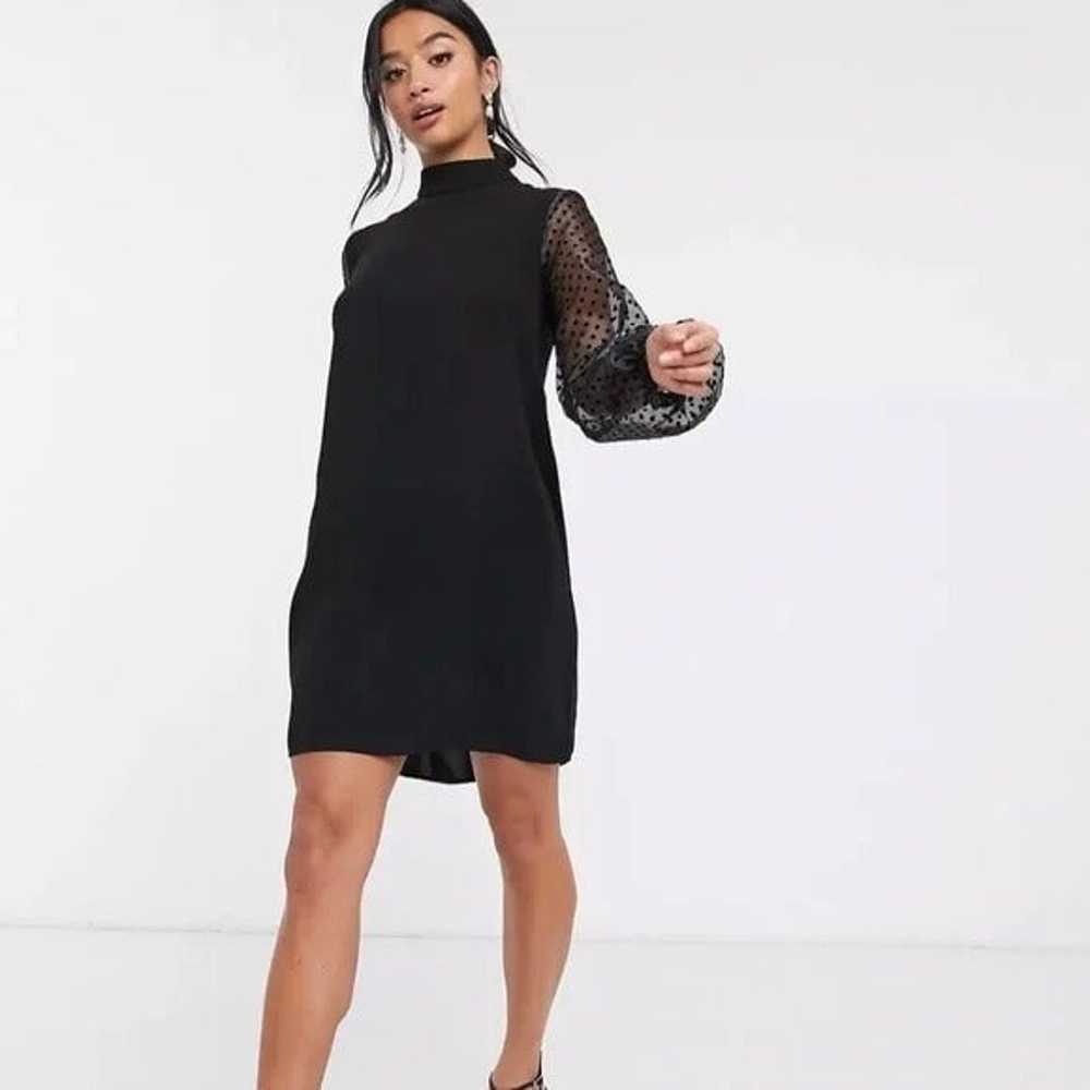 River Island Petite Velvet Mini Dress with Organz… - image 3